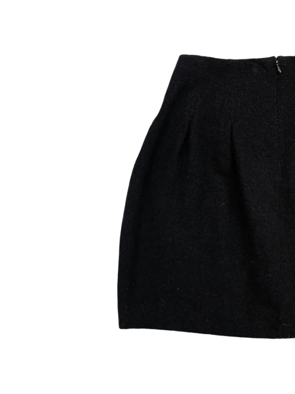 Chanel Trapezoid Skirt CC Logo 36 Black